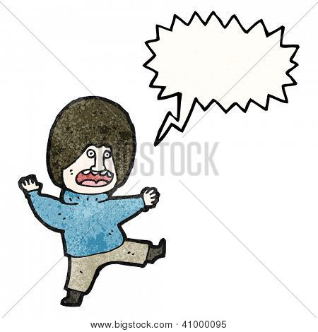 uomo Cartoon facendo kick karate