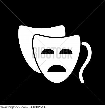 Drama Dark Mode Glyph Icon. Film And Tv Production. Common Movie, Classic Theater. Television Entert