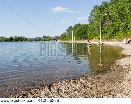 Bosnia And Herzegovina - June 27, 2020: The Artificial Lake Manjača On The Plateau Manjača Near Banj