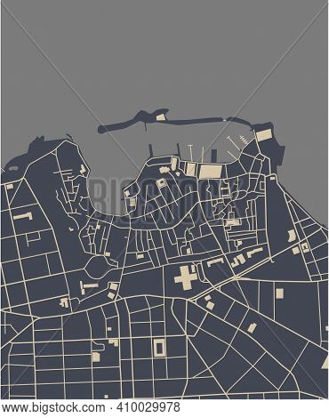 Map Of The City Of Chania, Crete, Greece