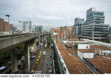 Medellin, Antioquia. Colombia - February 25, 2021. Downtown. El Hueco, A Commercial Sector With More