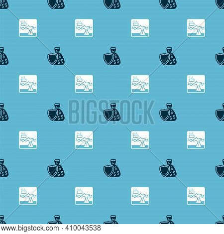 Set Shield And Money Bag And Failure Stocks Market On Seamless Pattern. Vector