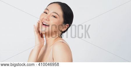 Young Asian Woman Beauty Face Make Up For Skincare Cosmetic