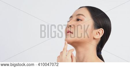 Young Asian Woman Beauty Face Make Up For Skincare Cosmetic