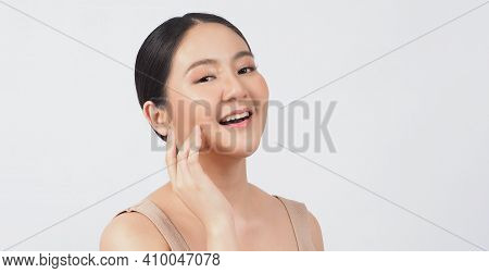 Young Asian Woman Beauty Face Make Up For Skincare Cosmetic