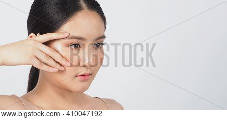 Young Asian Woman Beauty Face Make Up For Skincare Cosmetic