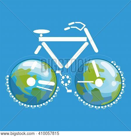 Design Art Bicycle Earth Planet Movement Speed Life