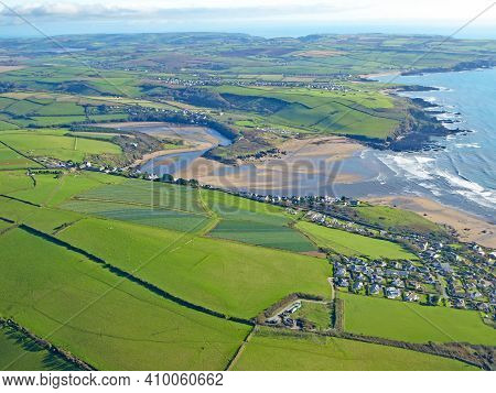 Aerial View Of The River Avon Estuary In Devon