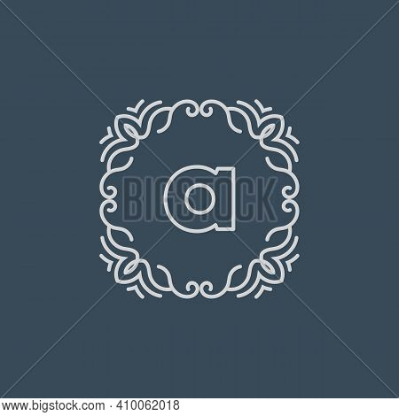 Elegant Circular Mandala Frame With A Letter