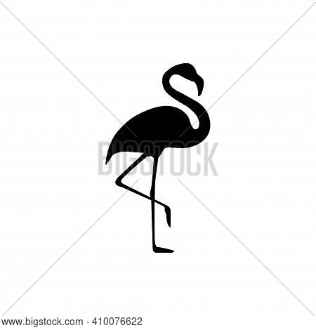 Flamingo Flat Icon, Isolated On White Background, Vector Illustration