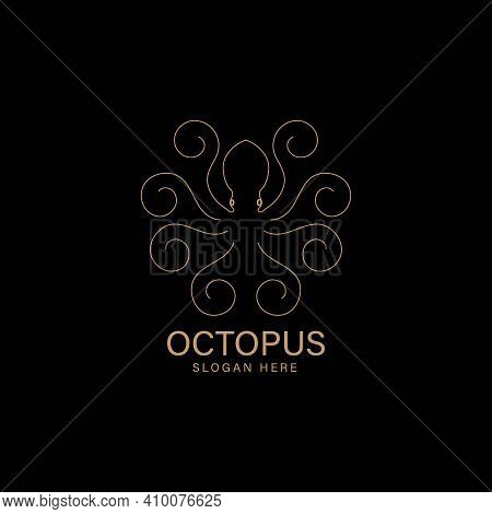 Octopus Vector Logo. Octopus Isolated On White Background