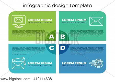 Set Line Envelope, Speech Bubble With Envelope, Mail And E-mail And Envelope. Business Infographic T