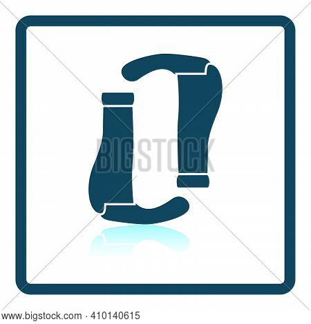 Bike Grips Icon. Square Shadow Reflection Design. Vector Illustration.