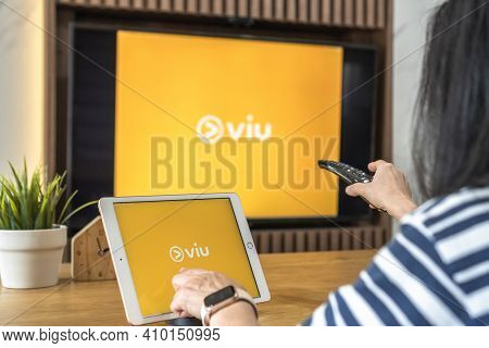 Bangkok-thailand-february 25, 2021: Viu App Logo, Application For Video, Series, Movie And Film Prov