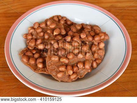 Thai Fried Peanut Cookies On The Dish