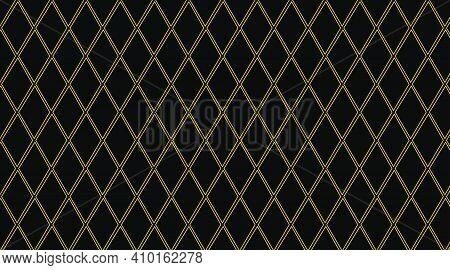 Geometric Luxury Abstract Diamond Gold Seamless Pattern On Black Background Stock Great For Packagin