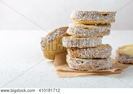 Alfajore Cookies Filled With Caramel. Latin American Dessert