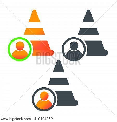 Training Cone Palyer Illlustration Design.training Cone Player Icon Isolated On White Background. Re