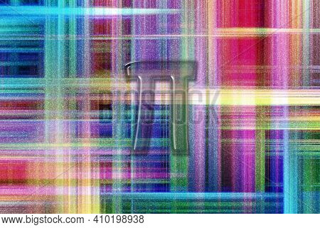 Pi Sign. Pi Letter, Greek Alphabet Symbol, Colorful Checkered Background