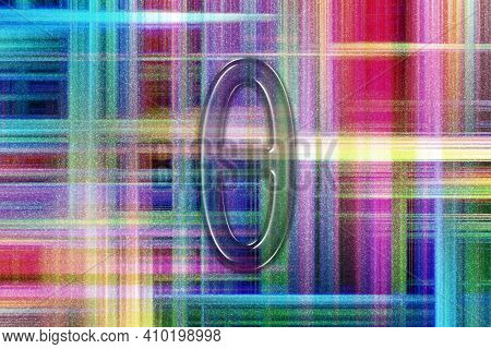 Theta Sign. Theta Letter, Greek Alphabet Symbol, Colorful Checkered Background