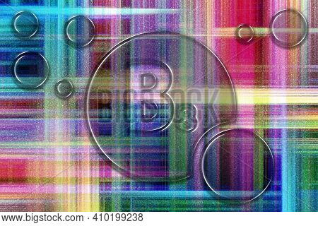 Vitamin B8 Health Symbol, Vitamin Concept, Adenylic Acid, Colorful Checkered Background