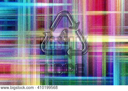 Ldpe, Plastic Recycling Symbol Ldpe 4, Colorful Checkered Background