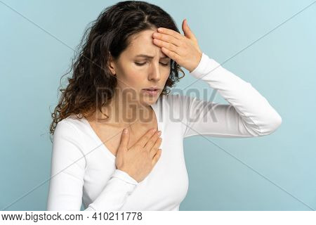 Breathing, Respiratory Problem, Asthma Attack, Pressure, Chest Pain, Sun Stroke, Dyspnea Concept. St