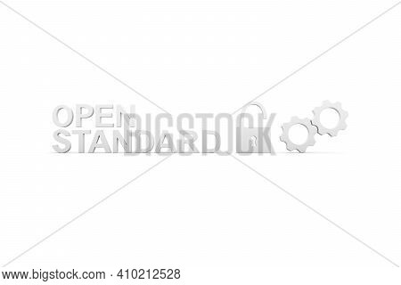 Open Standard Concept White Background 3d Render Illustration