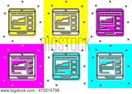 Set Trading Courses Icon Isolated On Color Background. Distance Learning Finance Management, Buying 