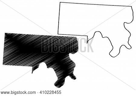 Meigs County, Ohio State (u.s. County, United States Of America, Usa, U.s., Us) Map Vector Illustrat