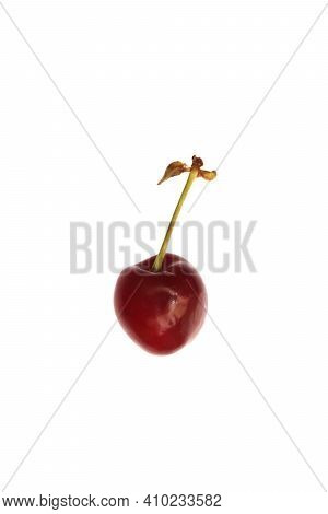 Sweet Red Healthy Vitamin Berry. Fresh Isolated Cherries.