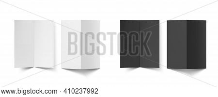 Blank Half Fold Brochure Template For Presentation