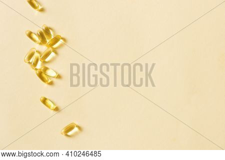 Oil Filled Capsules (softgel) Of Food Supplements: Fish Oil, Omega 3, Omega 6, Omega 9, Vitamin A, V
