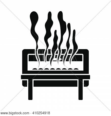 Chafing Dish Icon. Black Stencil Design. Vector Illustration.