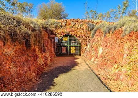 Mine Entrance Of Battery Hill Mining Center, Tennant Creek In Northern Territory, Central Australia.