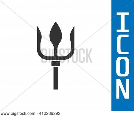 Grey Neptune Trident Icon Isolated On White Background. Vector