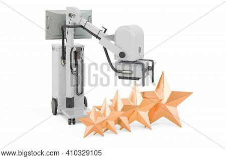 Customer Rating Of Mobile X-ray Machine. 3d Rendering