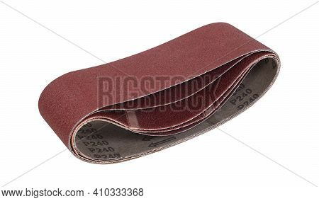 Tools Building And Repair - Machine Emery Paper Isolated In White Background.