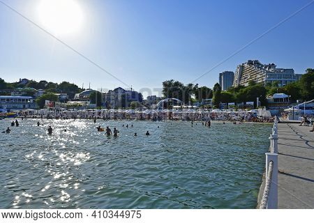 Ukraine, Odessa 07/29/2020. Arcadia Beach - Odessa, The Most Famous Beach In Ukraine. It Is Located 