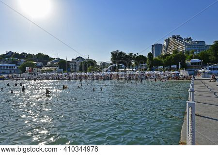 Ukraine, Odessa 07/29/2020. Arcadia Beach - Odessa, The Most Famous Beach In Ukraine. It Is Located 