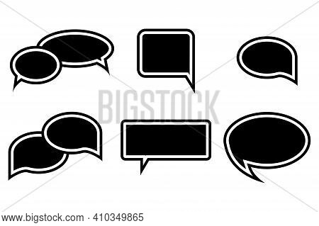 Speech Bubble. Black Bubble Speech In Abstract Style. Vector Design Template. Stock Image. Eps 10.