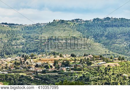 View From Sataf Park, West Of Jerusalem, To The Mountains And Forest.