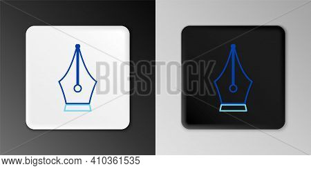 Line Fountain Pen Nib Icon Isolated On Grey Background. Pen Tool Sign. Colorful Outline Concept. Vec