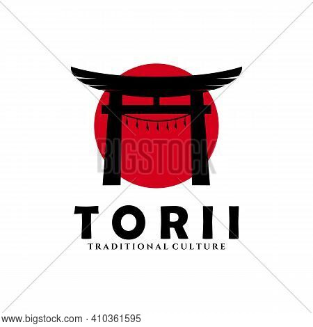 Torii Logo Japanese Culture Symbol Vector Illustration Design, Tori Logo Design
