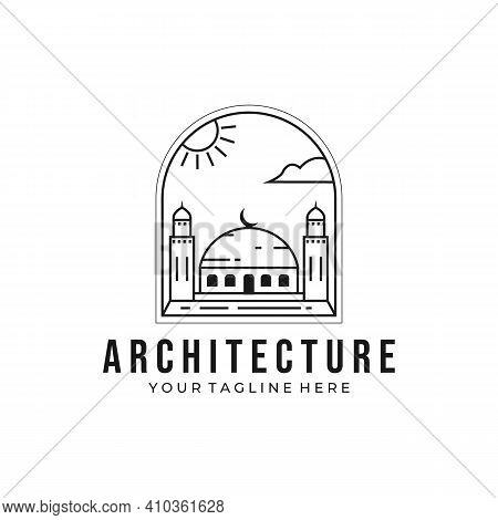 Islamic Vector Architecture Line Art Logo Illustration Design