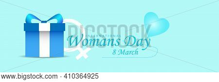 Gift For 8 March, Women's Day, Blue Eps 10