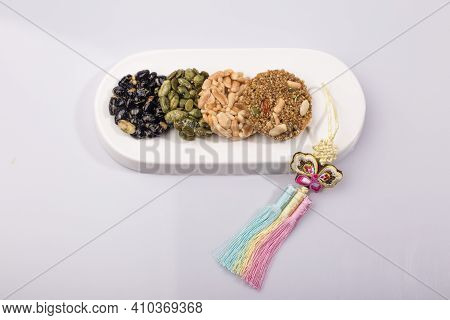 Korean Holiday Food. Korean Traditional Sweets And Snacks.