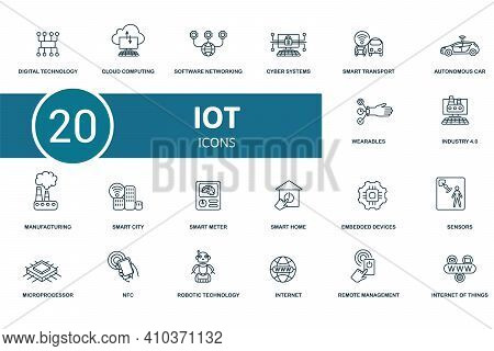 Internet Of Things Icon Set. Contains Editable Icons Internet Of Things Theme Such As Cloud Computin