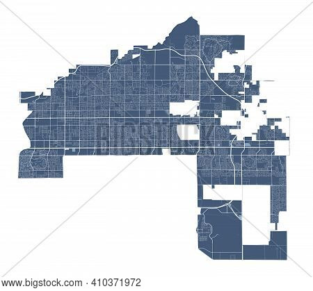 Mesa Map. Detailed Vector Map Of Mesa City Administrative Area. Cityscape Poster Metropolitan Aria V