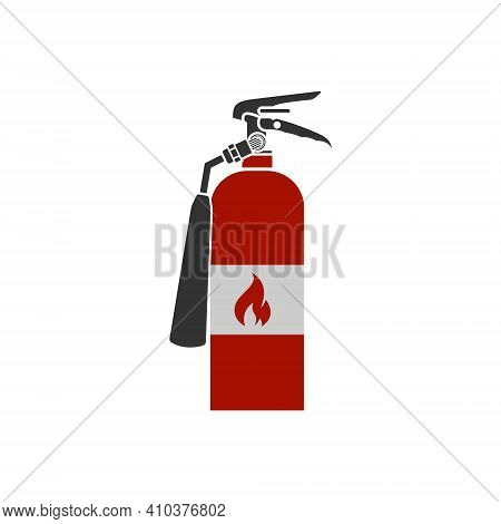 Realistic Vector Fire Extinguisher Icon. Portable Device For Extinguishing Fires By Releasing Stored
